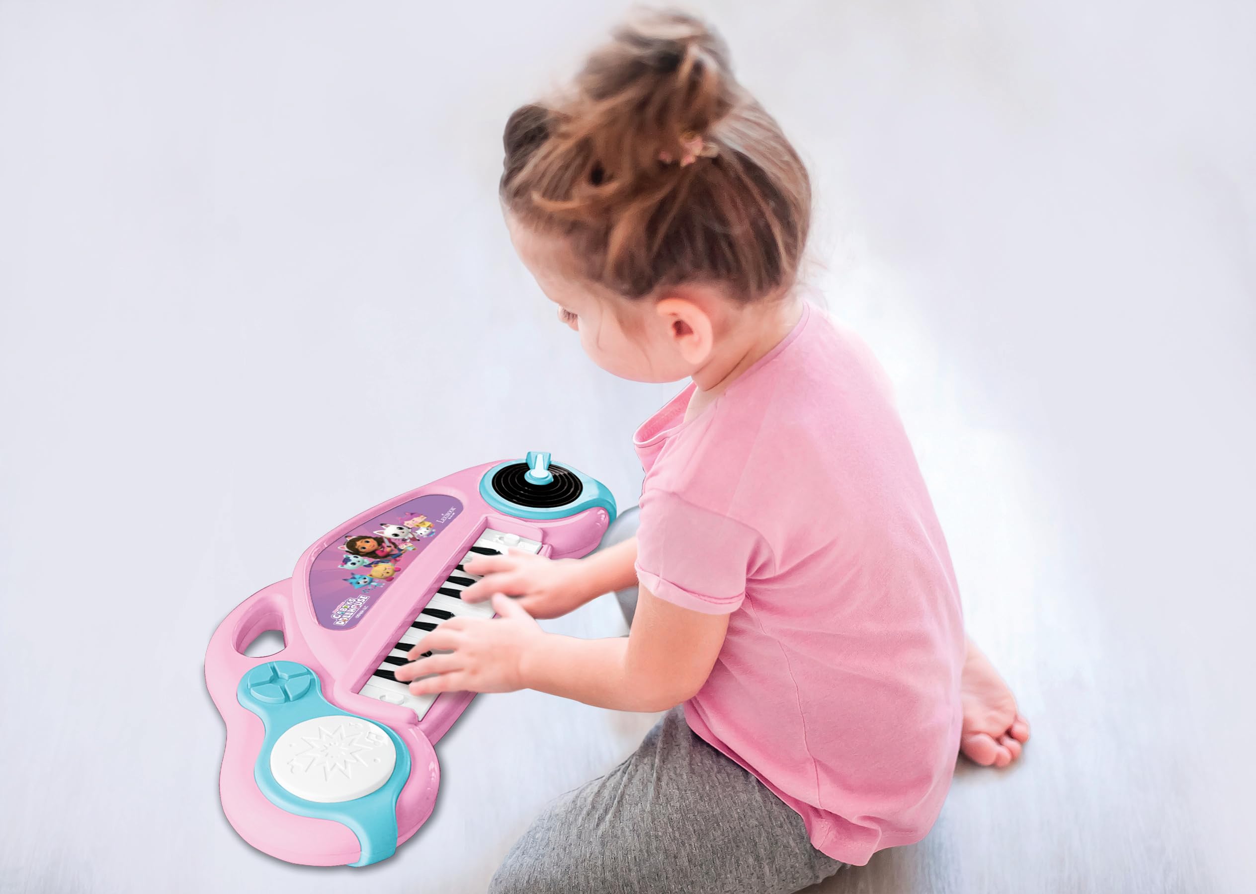 Lexibook, Gabby's Dollhouse, Electronic piano for children with light effects microphone, drums, built-in speaker, demo tunes - Image 2