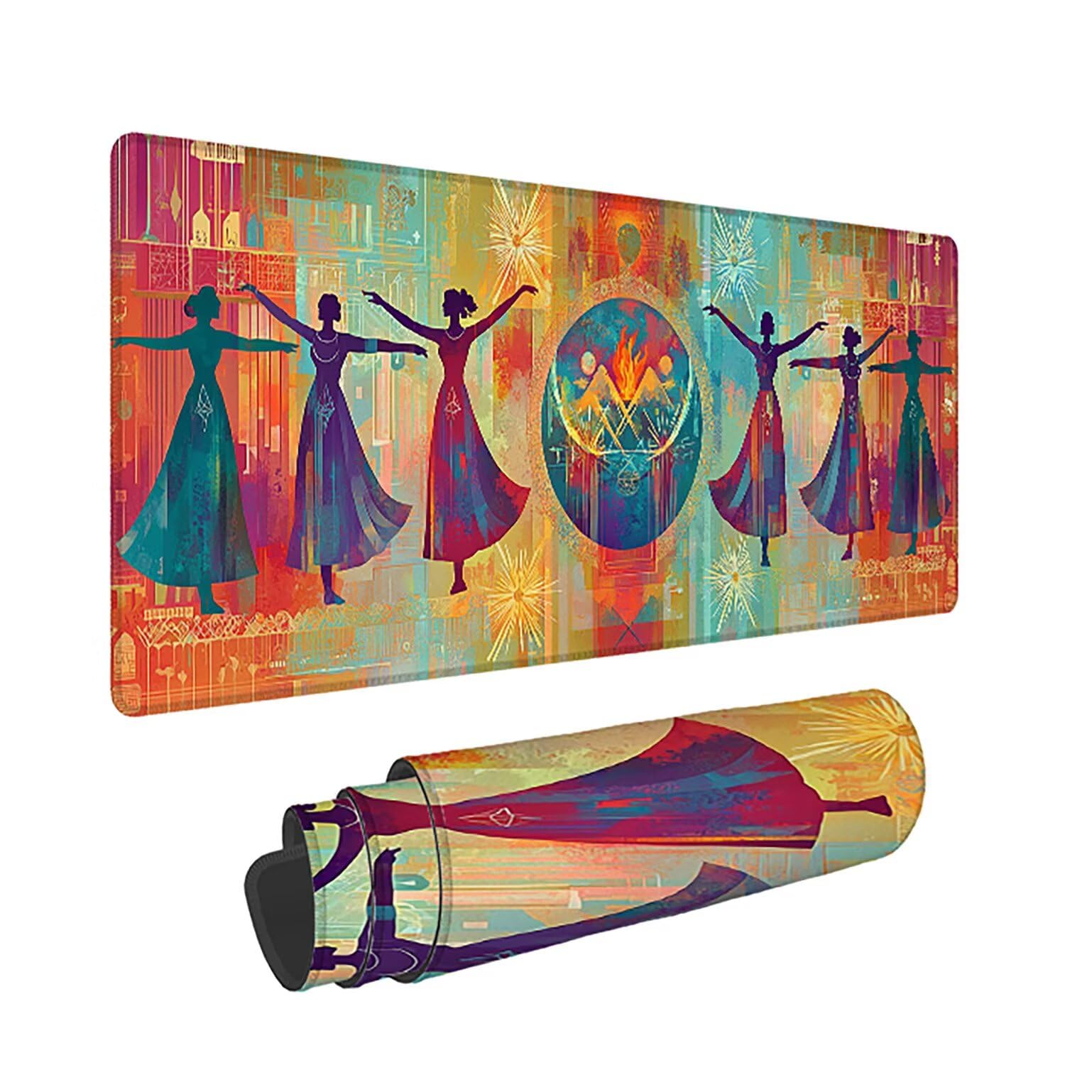 Podkładka pod mysz XXL retro, duża podkładka pod mysz dla graczy, 1600 x 800 x 3 mm, kolorowa podkładka pod mysz ze szwami na krawędziach, ponadwymiarowa, antypoślizgowa gumowa podkładka pod mysz