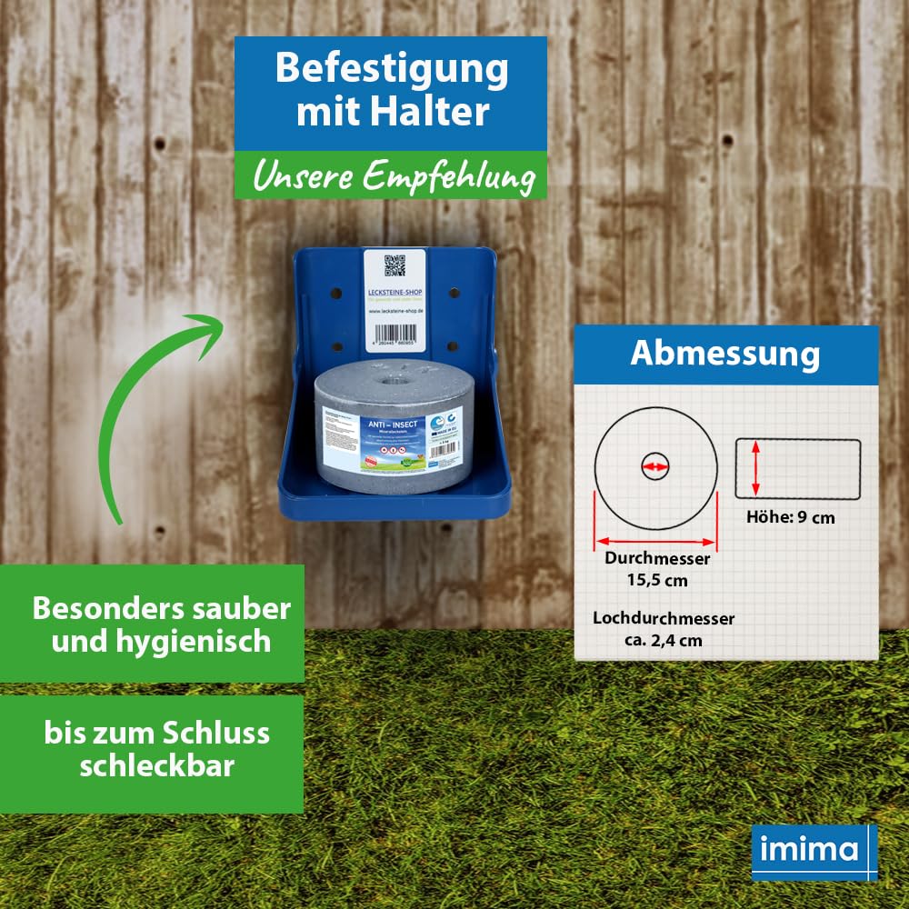 Mineralleckstein Pferd Anti-Insect Salzleckstein Set 2 x 3kg - Salzlecksteine für Pferde, Schafe, Ziegen, Wild und Rind - Salz Leckstein Mineralstein