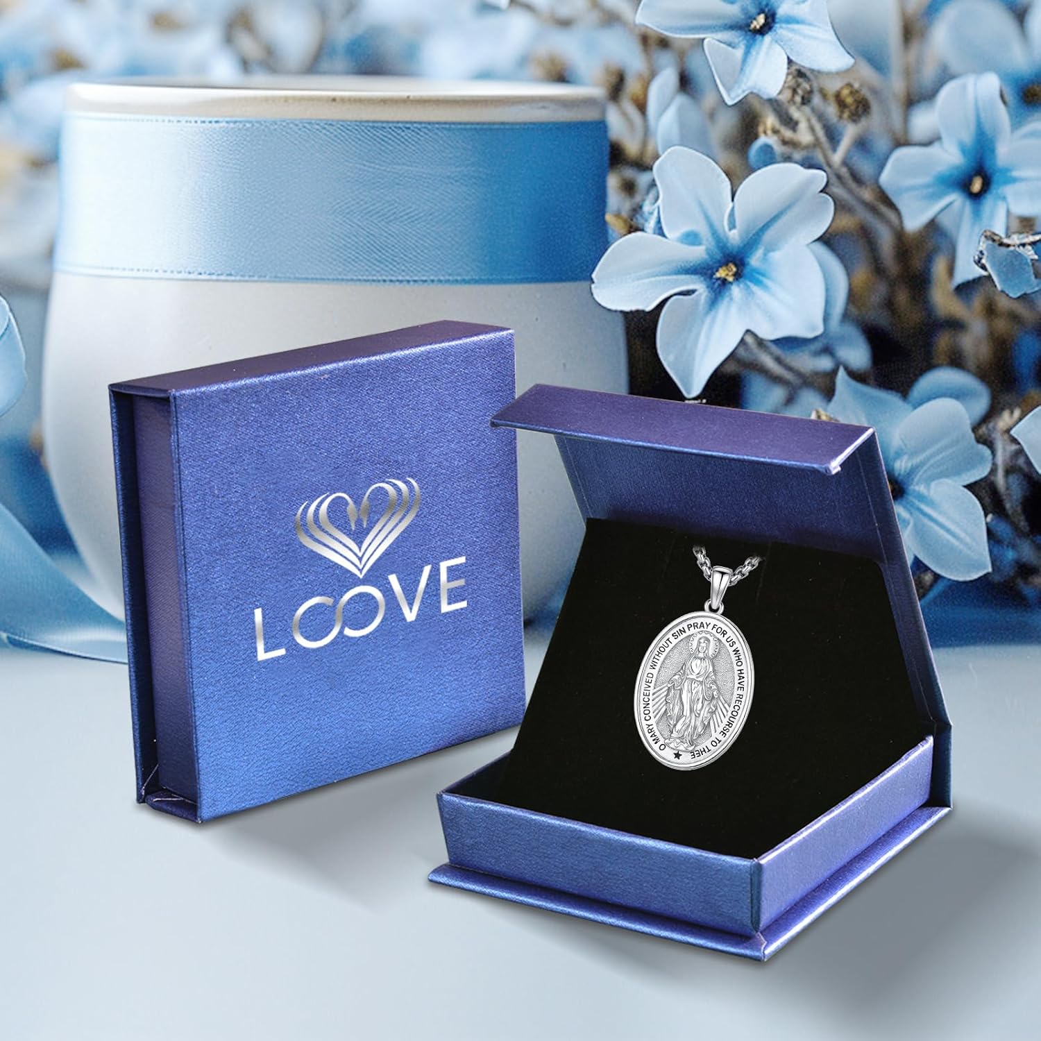 Saint Necklace 925 Sterling Silver Saint Michael/Christopher/Virgin Mary/Raphael/Anthony/Joseph/Benedict/Francis/Jude/Patrick/Peregrine Necklace Religious Amulet Medal Patron Saint Jewelry for Men with Gift Box - Image 9