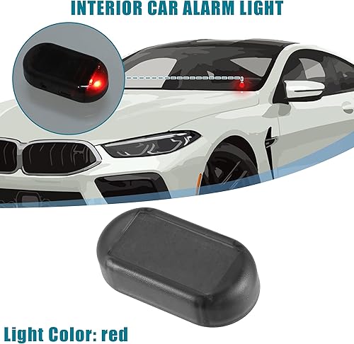 Miniatura 2 de Alarma simulada universal de energía solar para automóvil, seguridad antirrobo LED intermitente luz de advertencia falsa con puerto de cargador USB,