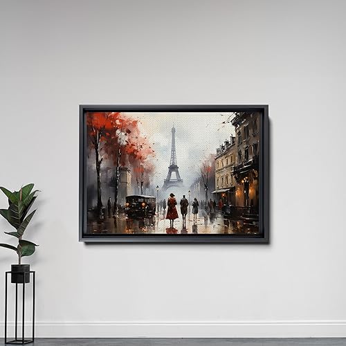 Miniatura 5 de Modern Black and White Canvas Prints, Paris Eiffel Tower Cityscape Artwork Landscape Painting Architecture Poster Art on Canvas, Wall Art Gallery