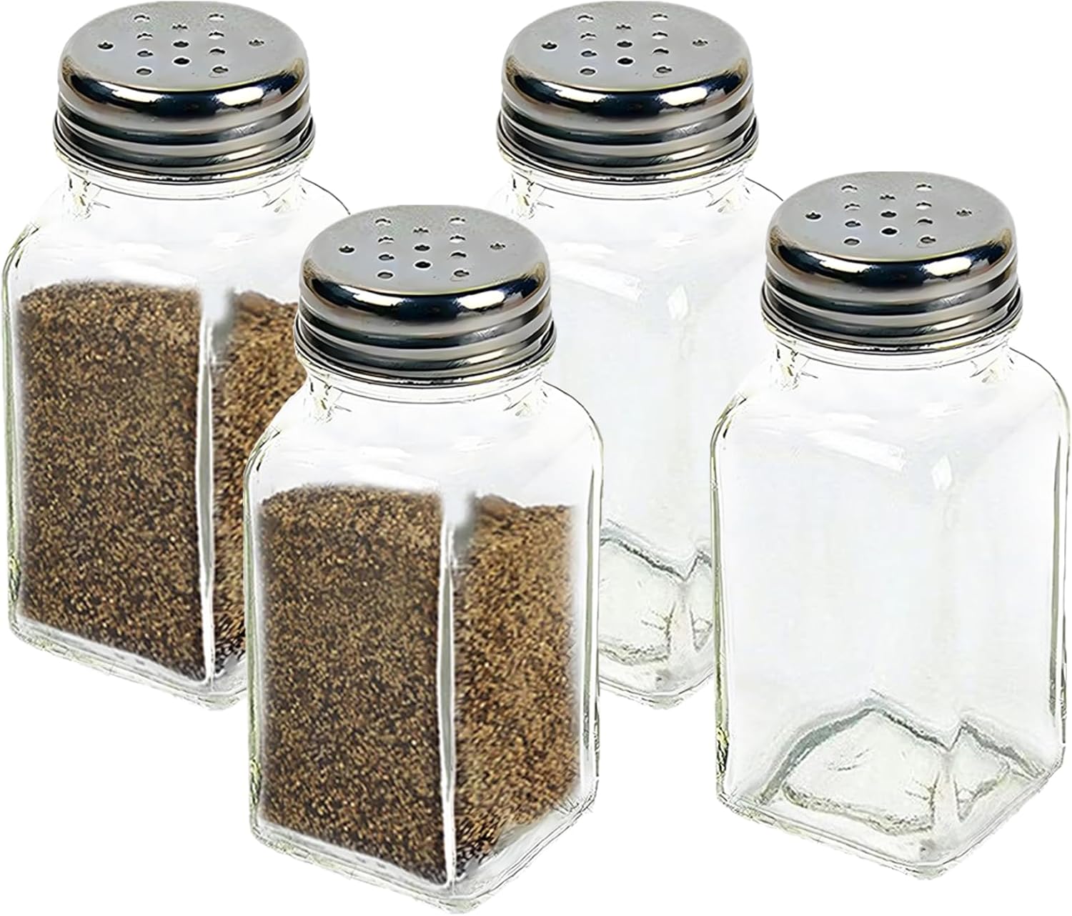 HESSION 24Pack Salt and Pepper Shakers Glass Salt Shakers (24)
