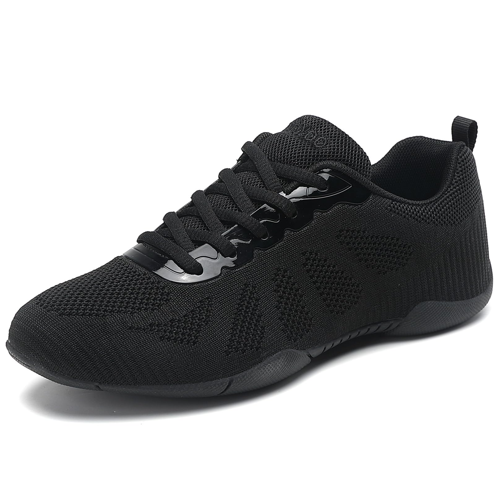 CheeryEase Girls Black Cheer Shoes Lightweight Non-Slip with Arch Support for Youth Cheerleading Stunts, Dance and Gymnastics Competitions Big Kid Size 4.5