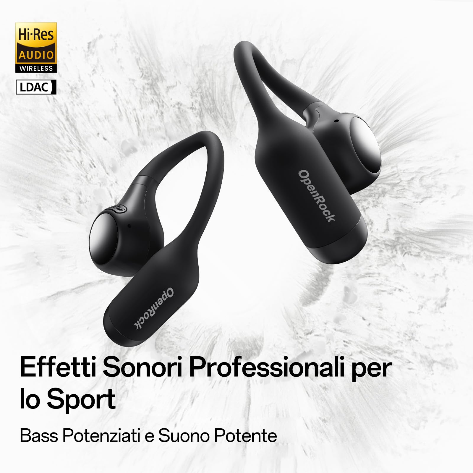 S2 Cuffie Open Ear, Ultraleggero 7g, Audio Hi-Res LDAC, Tripla Resistenza all'Acqua, Bluetooth 6.0, Fotografia Senza Sforzo,Fino 32 Ore, App Smart, Chiamate Nitide, Cuffie Sportivi Wireless