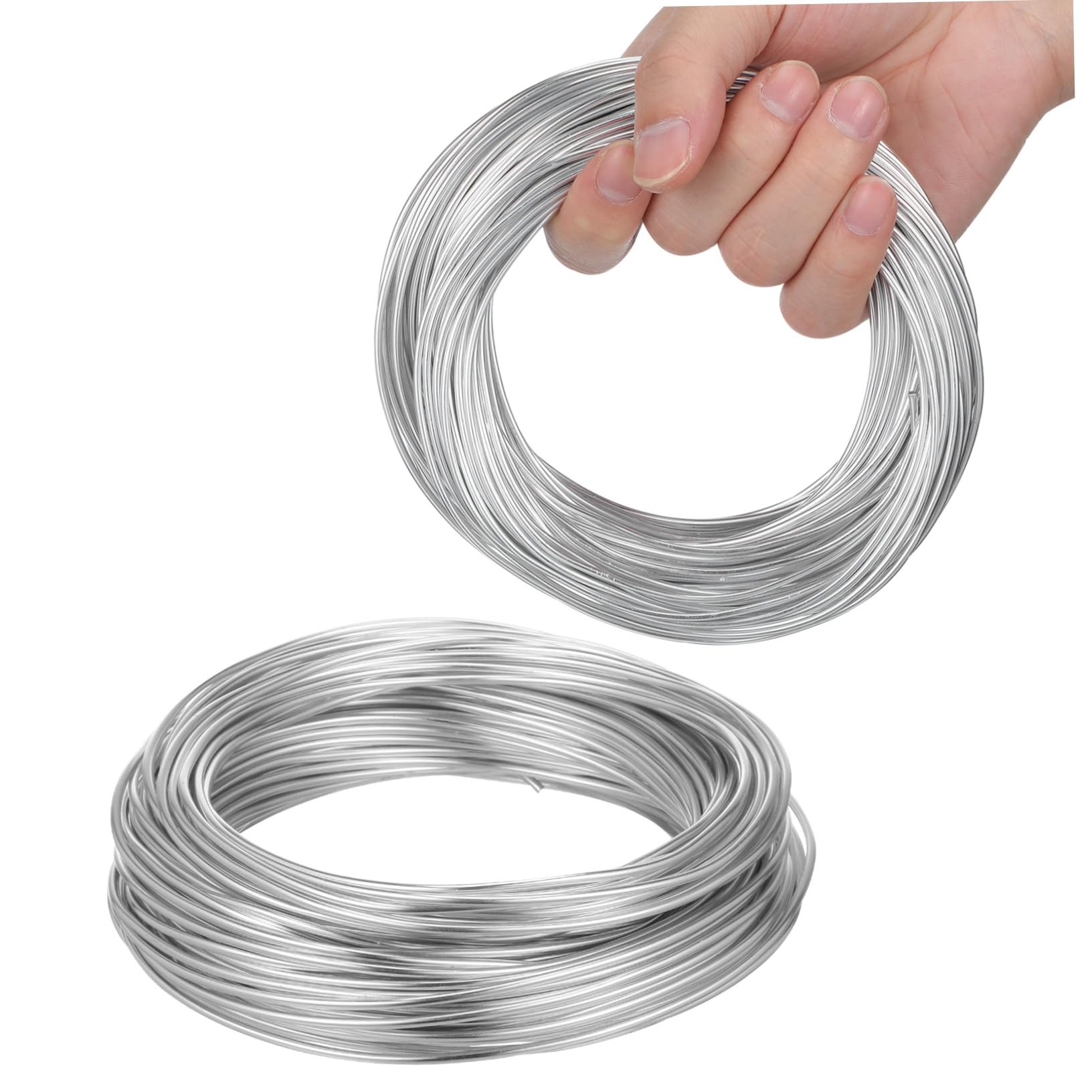Filo di Alluminio Artigianale Argento 2 Pezzi per DIY