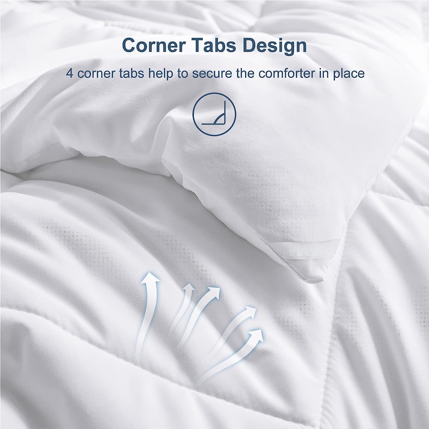 CozyLux Piumino Letto Una Piazza e Mezza 200x200 cm per 4 Stagioni, Piumone 200x200cm in Microfibra 300 g/m² Autunnale Invernale, Trapunta in Microfibra Morbida e Traspirante, Bianco