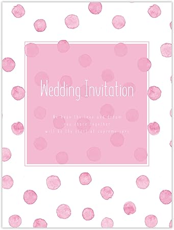 Amazon Amo 結婚式 招待状 手作りキット 水彩ドットピンク 封筒 返信ハガキ付き Wordテンプレートあり 招待状 文房具 オフィス用品