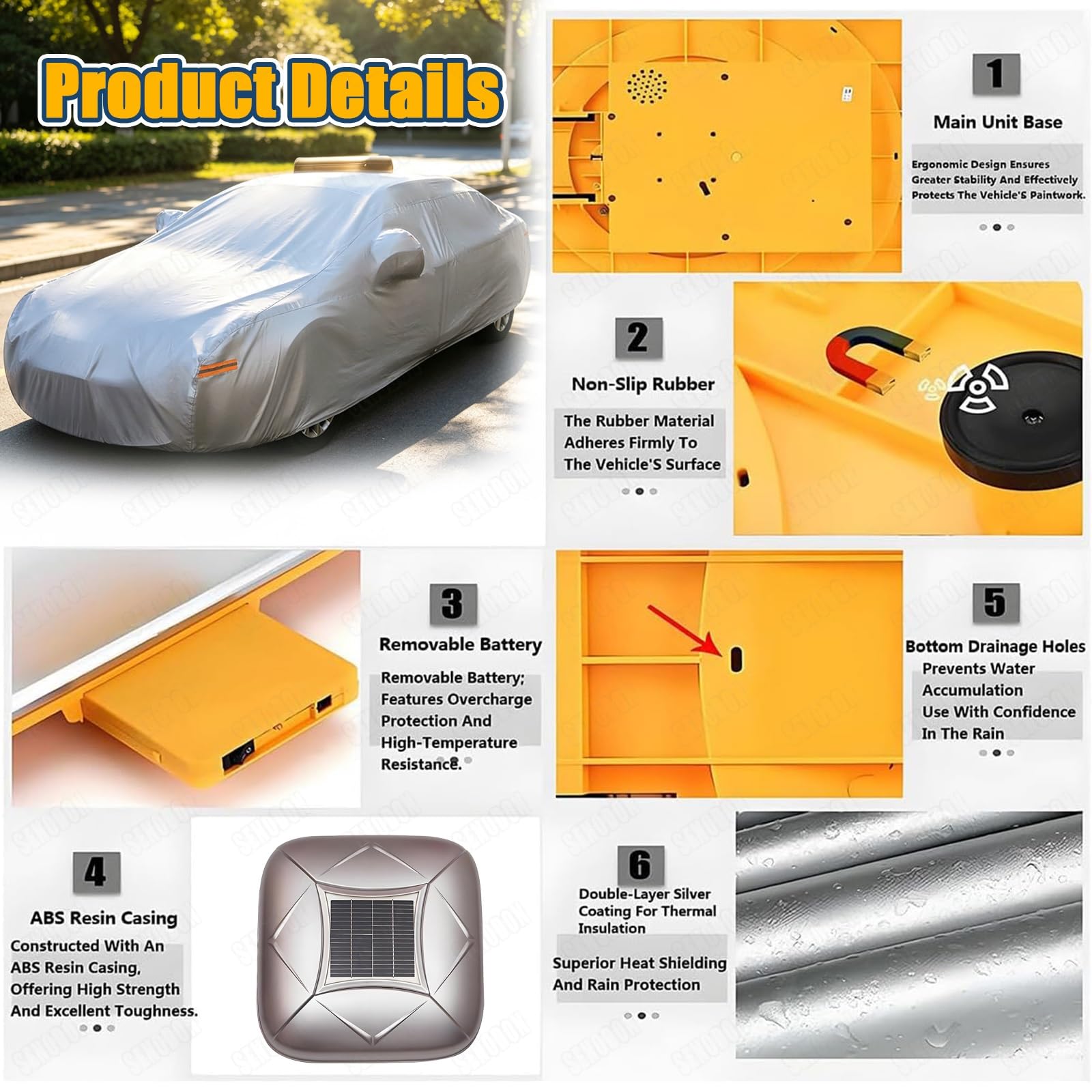 Copertura per auto retrattile automatica, riparo per veicoli elettrici, funzionamento con un tasto, ricarica solare, ricarica rapida 4-5 ore, standby 30 giorni, telecomando, impermeabile e resistente