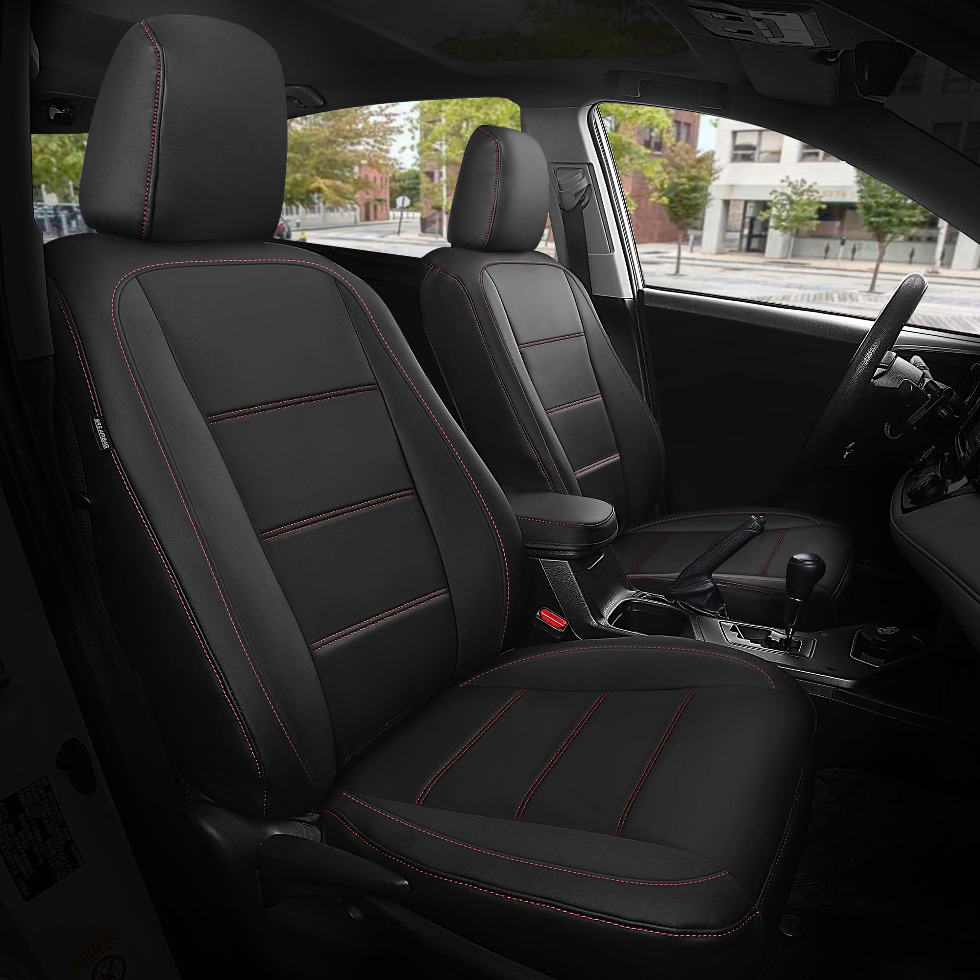FREESOO for Toyota Corolla Seat Covers LE Sedan 2023 2024 2025 2026, BKred Global Recycled Standard Global Recycled Standard Global Recycled Standard