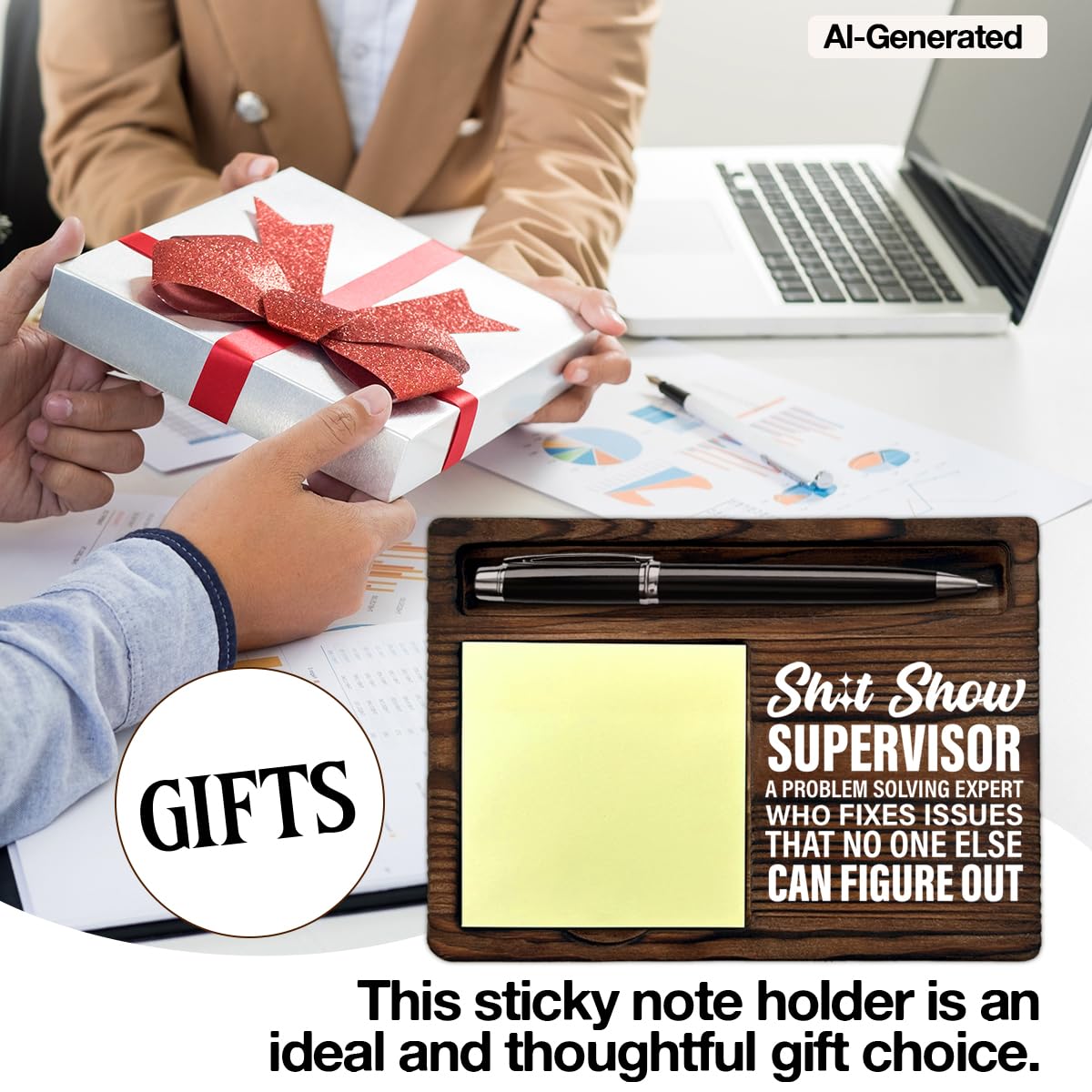 Funny Boss Gifts for Women Men, Best Thank You Gifts for Boss Leader Manager Supervisor Sticky Note Holder Office Decor — Amazon image 6