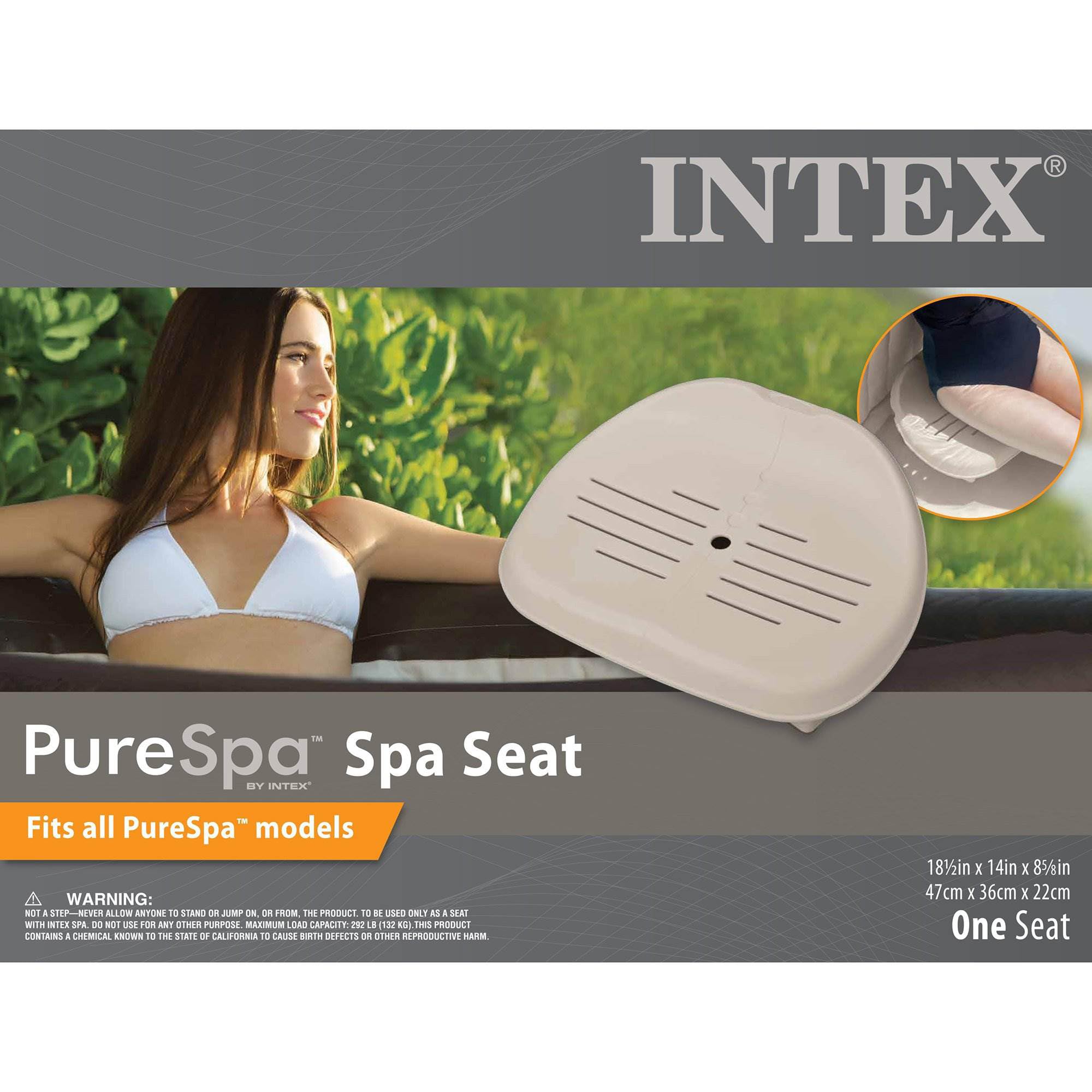 Intex Sedile per vasca idromassaggio gonfiabile PureSpa + portabicchieri PureSpa e accessorio vassoio