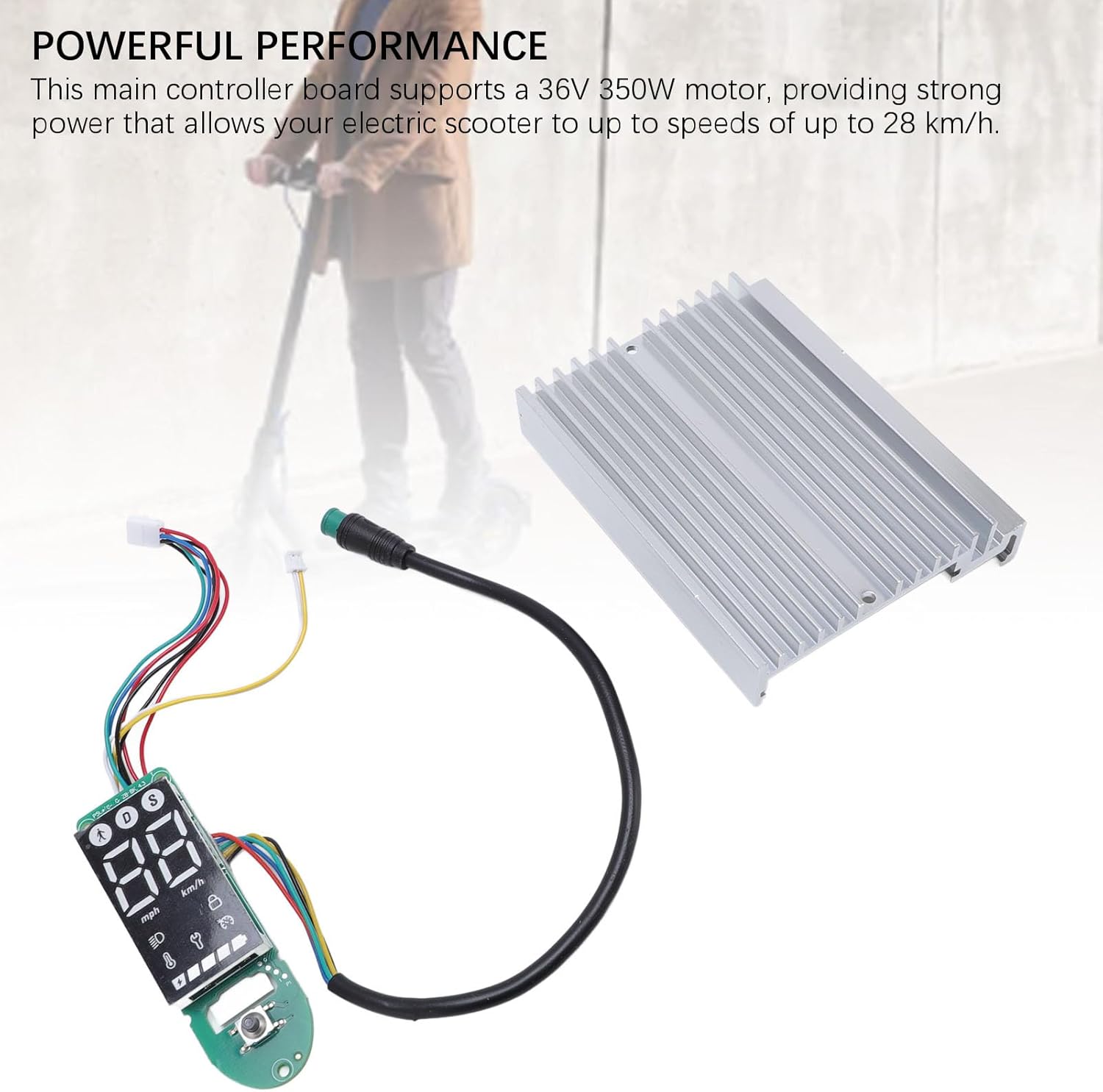 Alomejor Electric Scooter Controller Kit components with 'POWERFUL PERFORMANCE' text