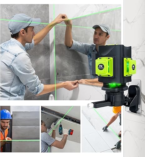 Miniatura 4 de Nivel láser autonivelante 3 x 360 , 2 líneas cruzadas verdes más brillantes, nivel láser 3D profesional para construcción, herramienta de medición
