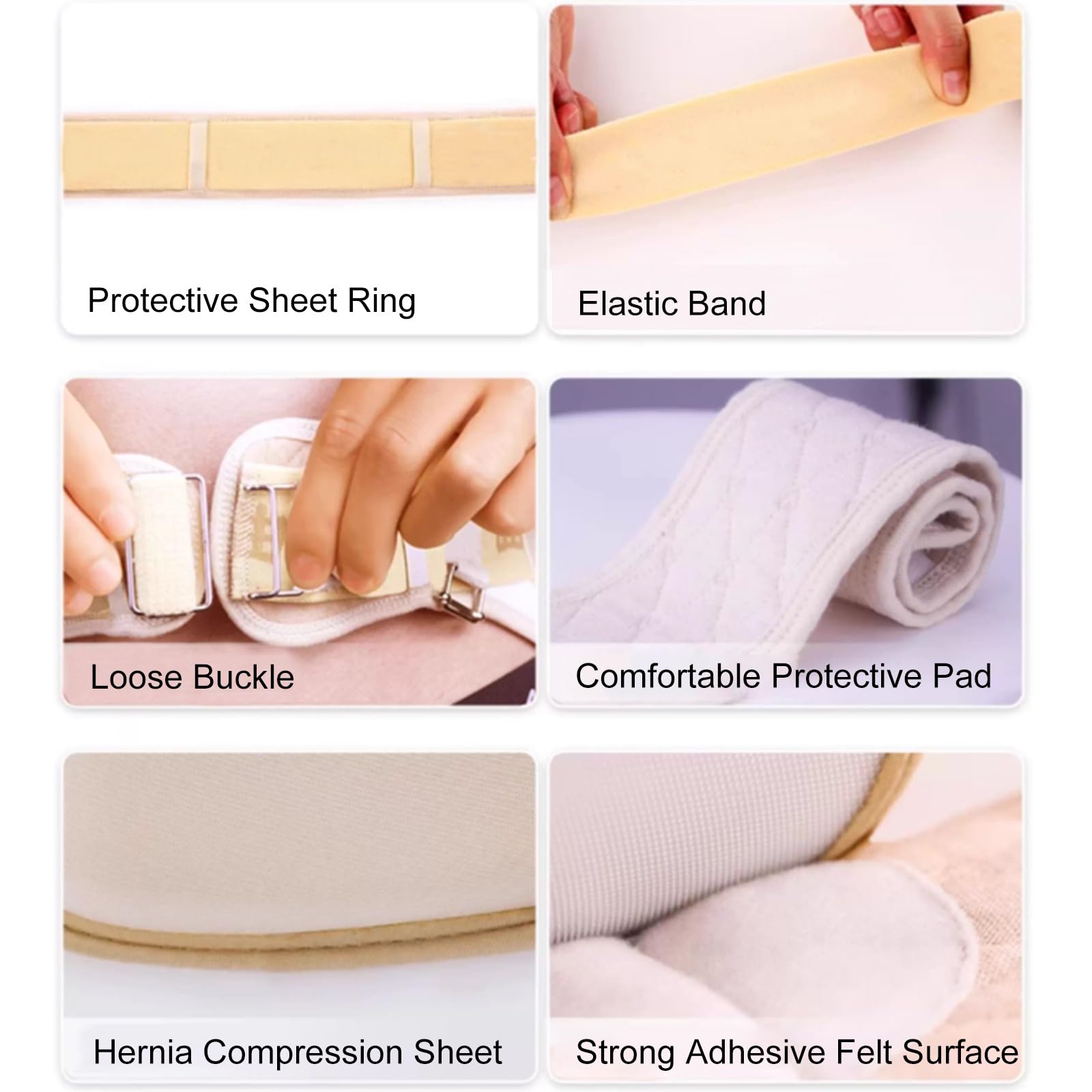 Cinturon Hernia Inguinal para Hombres y Mujeres con 4 Almohadillas de Compresión y Braguero Ajustable y Extraíble para Aliviar el Dolor y La Recuperación