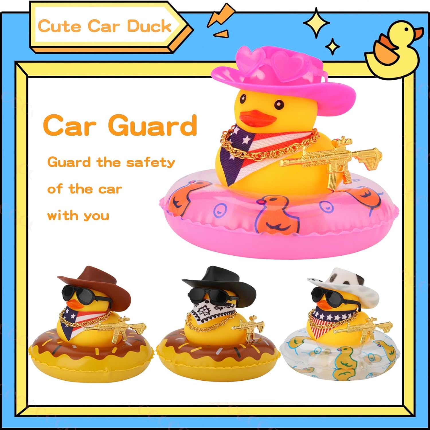 Wonuu - Tablero De Goma Para Coche, Diseño De Pato Amarillo Con
