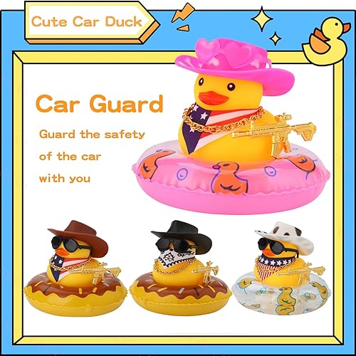 Miniatura 7 de Pato de goma para automóvil, pato de goma para tablero de automóvil, decoración de tablero de automóvil, pato amarillo, patos chirriantes,