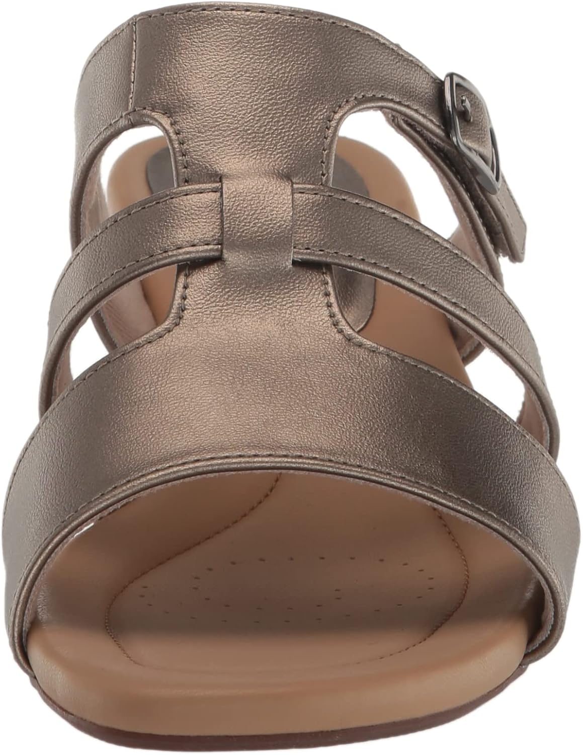 Clarks Women's Desirae Palm Heeled Sandal, Bronze Metallic Textile, 7.5 Wide US - Image 2