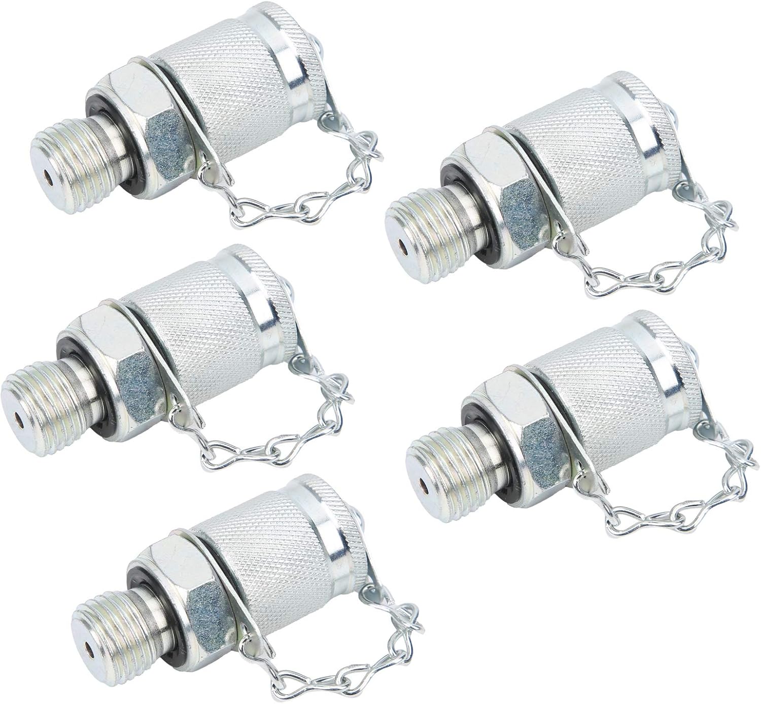 Thread Test Connector, 5Pcs Hydraulic Testing Adapter, Thread Test Coupling Connectors, Pressure Measuring, Automotive Fuel Pressure Testers (M14*1.5)
