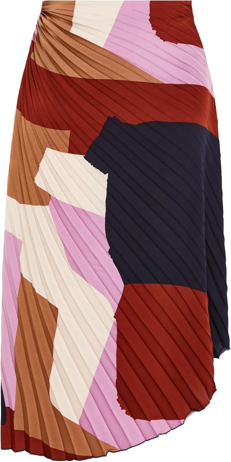 City Chic Women's Plus Size Amaya Asymmetrical Harmonica Pleat Print Skirt