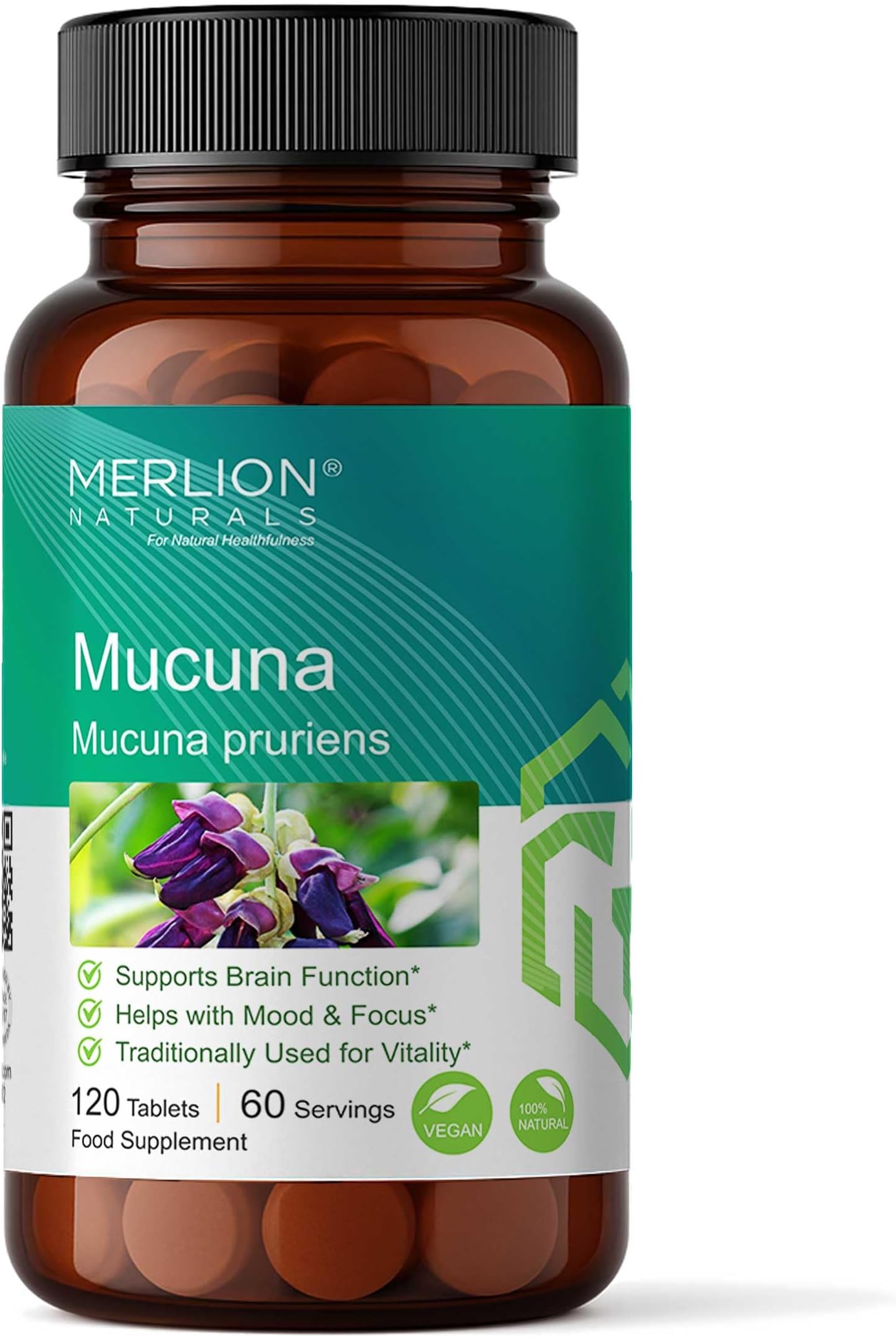 Mucuna Tablets 500mg (120 Tablets) | Kaunch Beej | Kapikachu | Mucuna pruriens