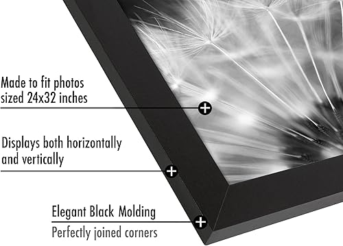Vista 869 de Americanflat - Marco para póster de 71 x 74 cm con plexiglás pulido, portarretratos negro de madera industrializada, Epic Collection, marco ancho