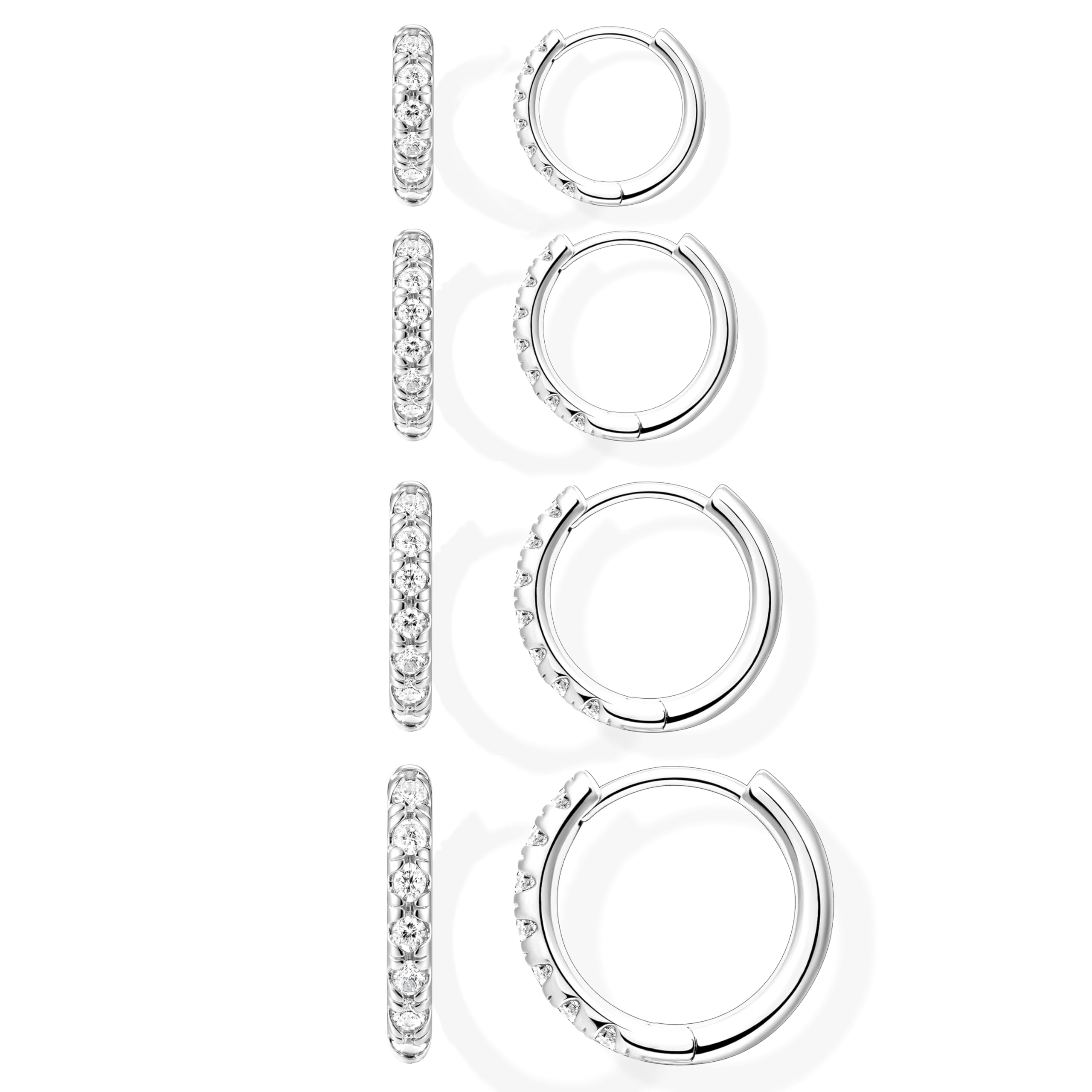 Small Gold Huggie Hoop Earrings Set for Women Men Hypoallergenic 14K Plated Stack Cartilage Earrings, Sterling Silver Multiple Piercing Lightweight Mini Thin Cute Dainty Trendy Jewelry Gifts for Women
