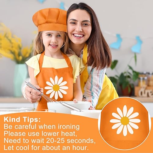 Miniatura 4 de Juego de delantal y sombrero de chef para niños, delantal ajustable con 2 bolsillos, pintura de chef para cocinar, hornear