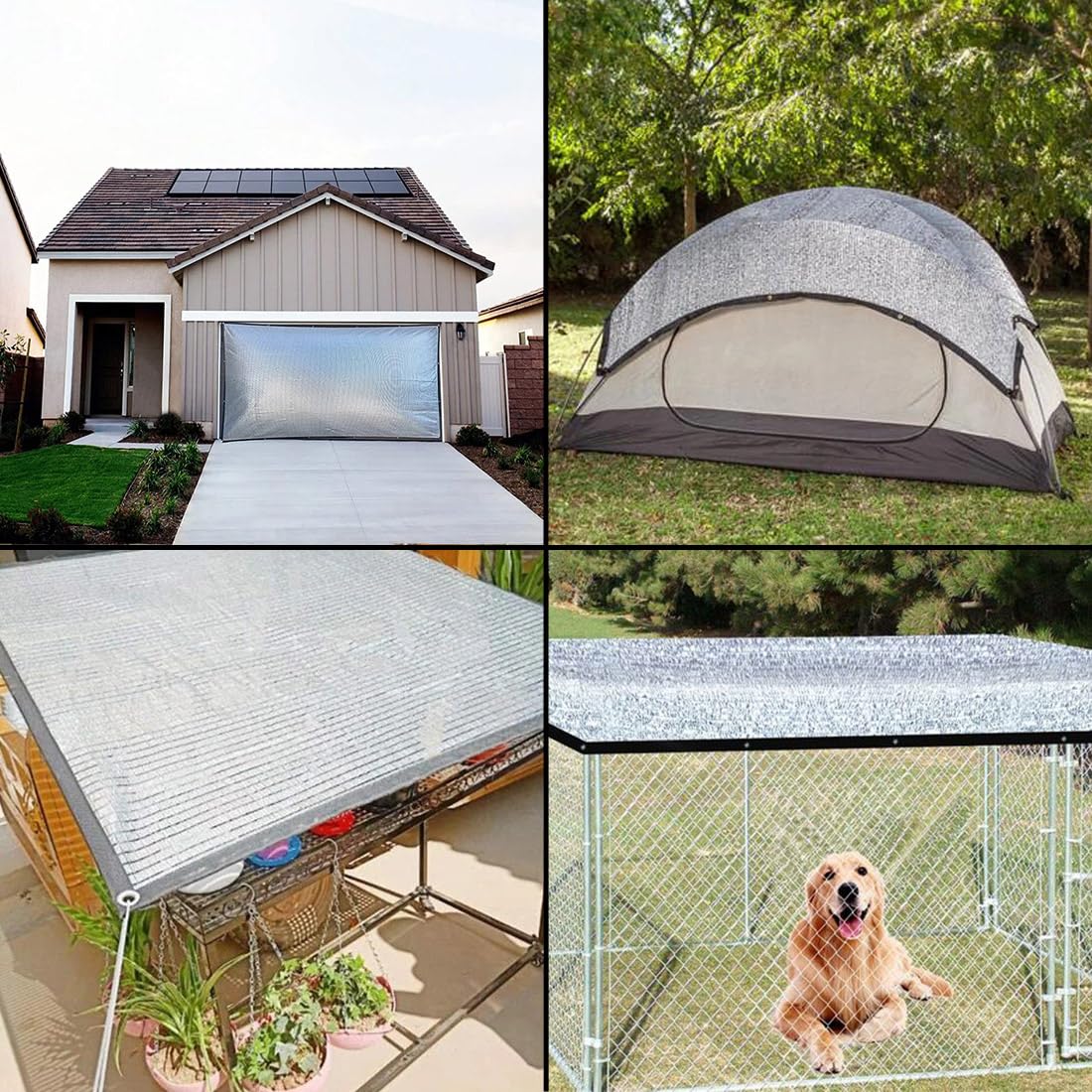 BeGrit 99% Aluminet Reflecterende Schaduwdoek 3 m x 3 m Aluminium Schaduw Net UV-bescherming & Koeling Netting Warmtereflecterende Mesh Zilver Zonneblokkerende Stof voor Kas Tuinen Patio's