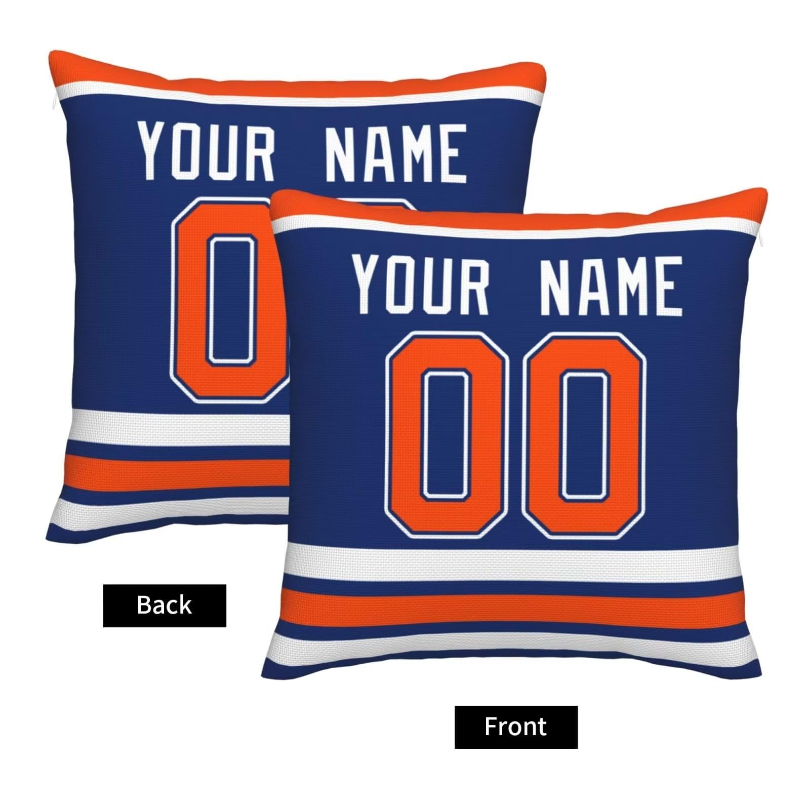Slaccvd Custom City Throw Hockey Pillow Cases(2Packs) Personalized Design Any Name and Number 18