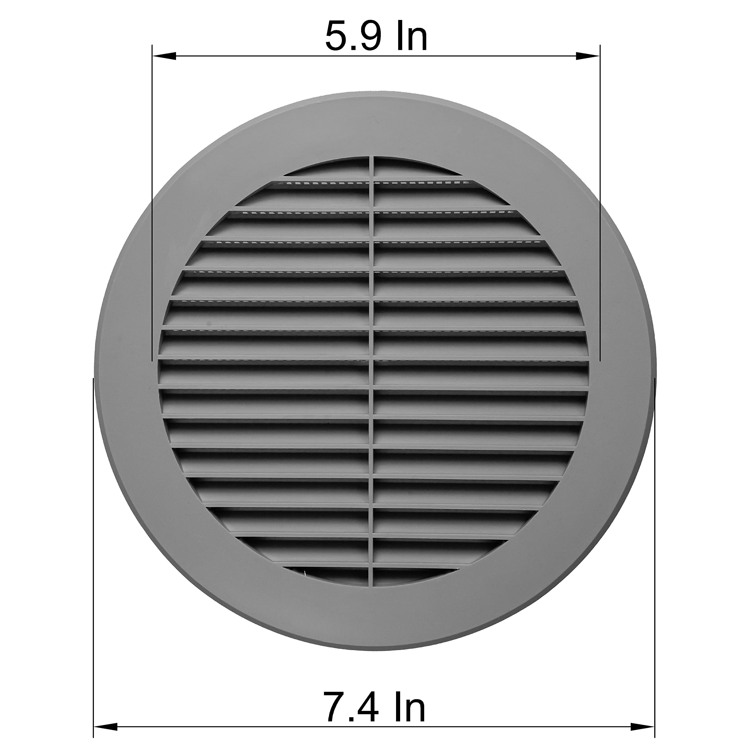 Vent Systems 6'' Inch Grey Soffit Vent Cover Round Air Vent Louver