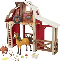 Mattel, Spirit Il Selvaggio Playset Stalla con maneggio