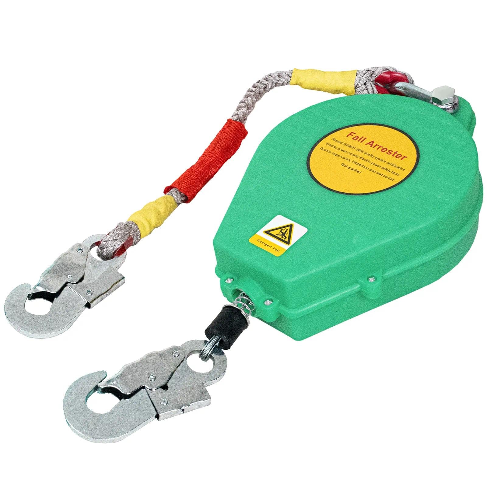Dispositif Antichute a Rappel Automatique, 150 kg Harnais de Securite Anti Chute Toiture et Travaux en Hauteur, Dispositif Anti Chute 3-20m avec Crochet Autobloquant
