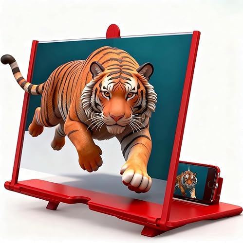 Pantalla de proyector con lupa para teléfono móvil HD 3D 2026, versión de lupa de pantalla para películas, videos, juegos, lupa de pantalla con