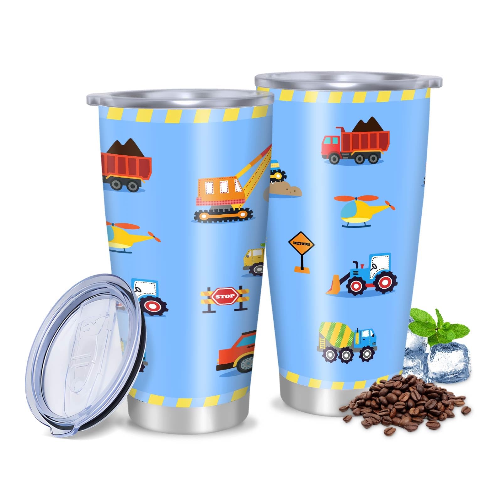 Tazza Termica Bimbo 600ml Con Tema Auto E Aerei - Acciaio Inox 304 - Mantiene Caldo/freddo