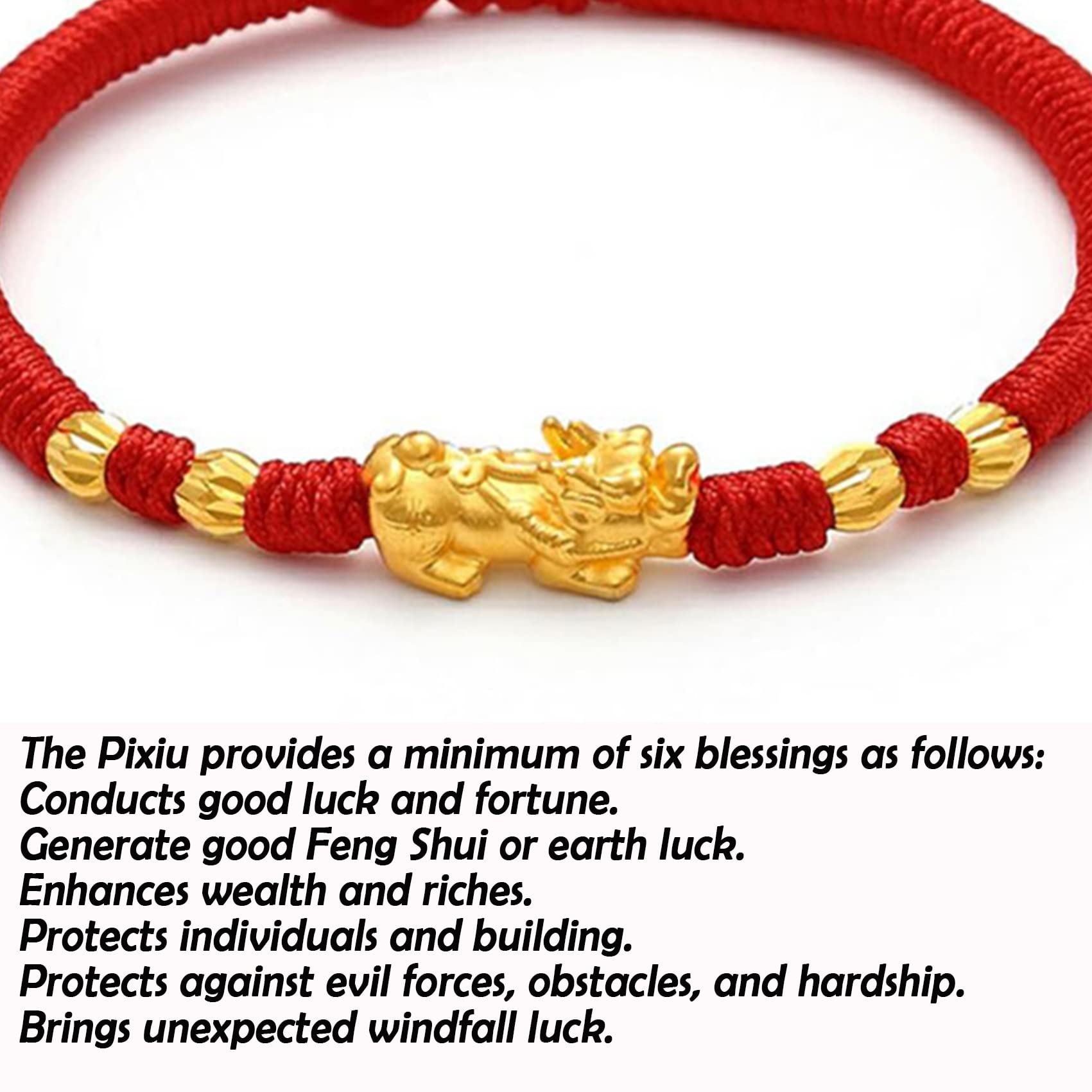 Pulsera de riqueza Feng Shui, pulsera de cuentas de jade, pulsera de riqueza Pixiu, pulsera de hilo rojo, amuleto para protección, ahuyentar a los espíritus malignos, atraer prosperidad, bu