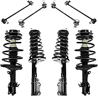 Vista 160 de Detroit Axle - Kit de puntales delanteros para Ford 2000-2004 Focus 2 puntales con muelle helicoidal 2 brazos de control inferiores con rótulas 2001