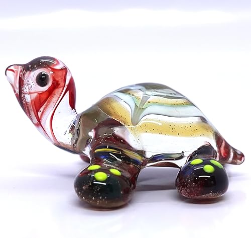 Miniatura 4 de Figuras diminutas de tortuga en miniatura de animales soplados a mano, arte de vidrio soplado a mano, regalo coleccionable para decorar el hogar