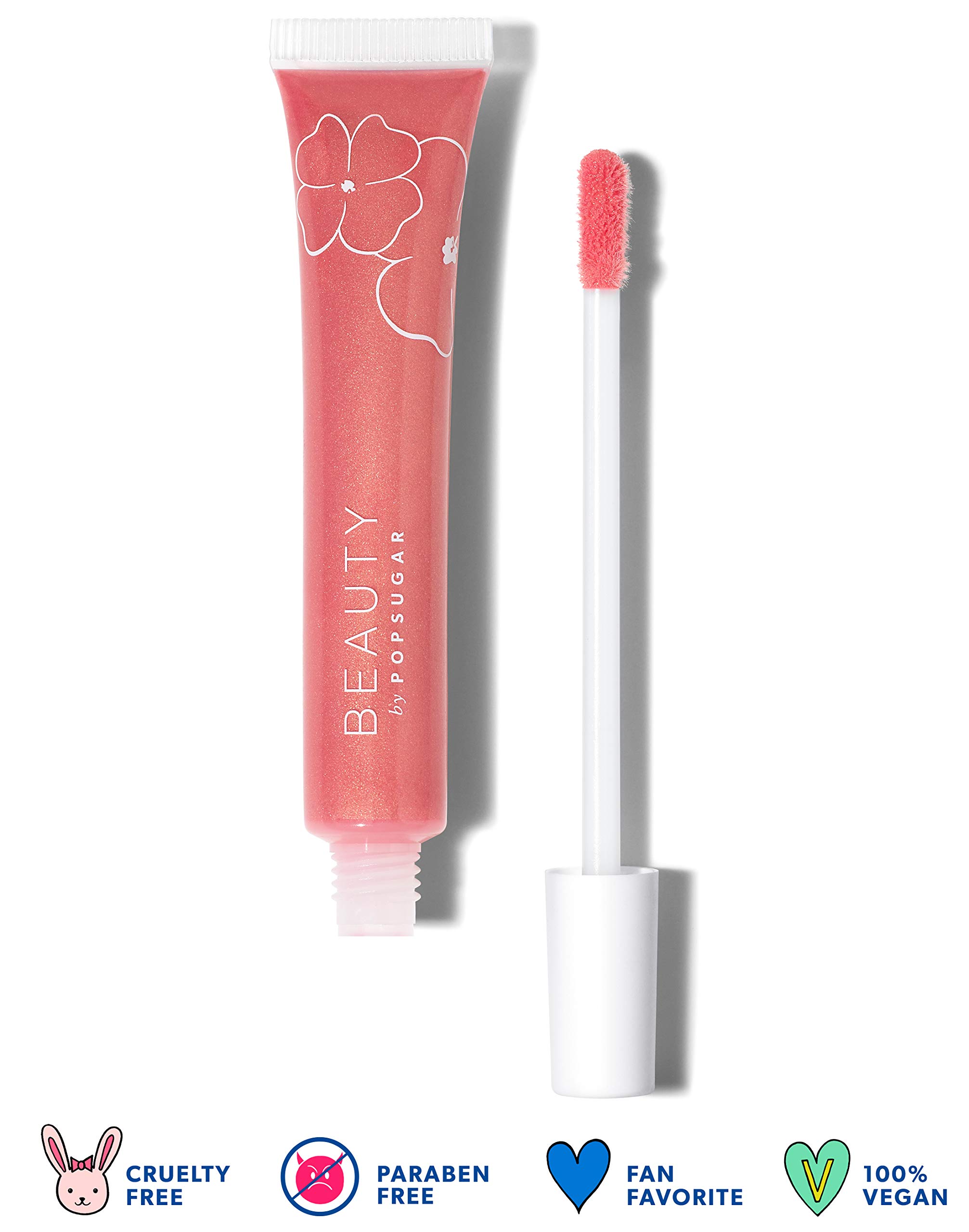 POPSUGAR BEAUTY Be the Boss Lip Gloss - Sheer Buildable Color with High Shine | Non-Sticky Formula | Nourishing & Moisturizing Lip Oil | Cruelty Free Paraben Free & 100% Vegan (Take A Bow .3 Fl Oz)