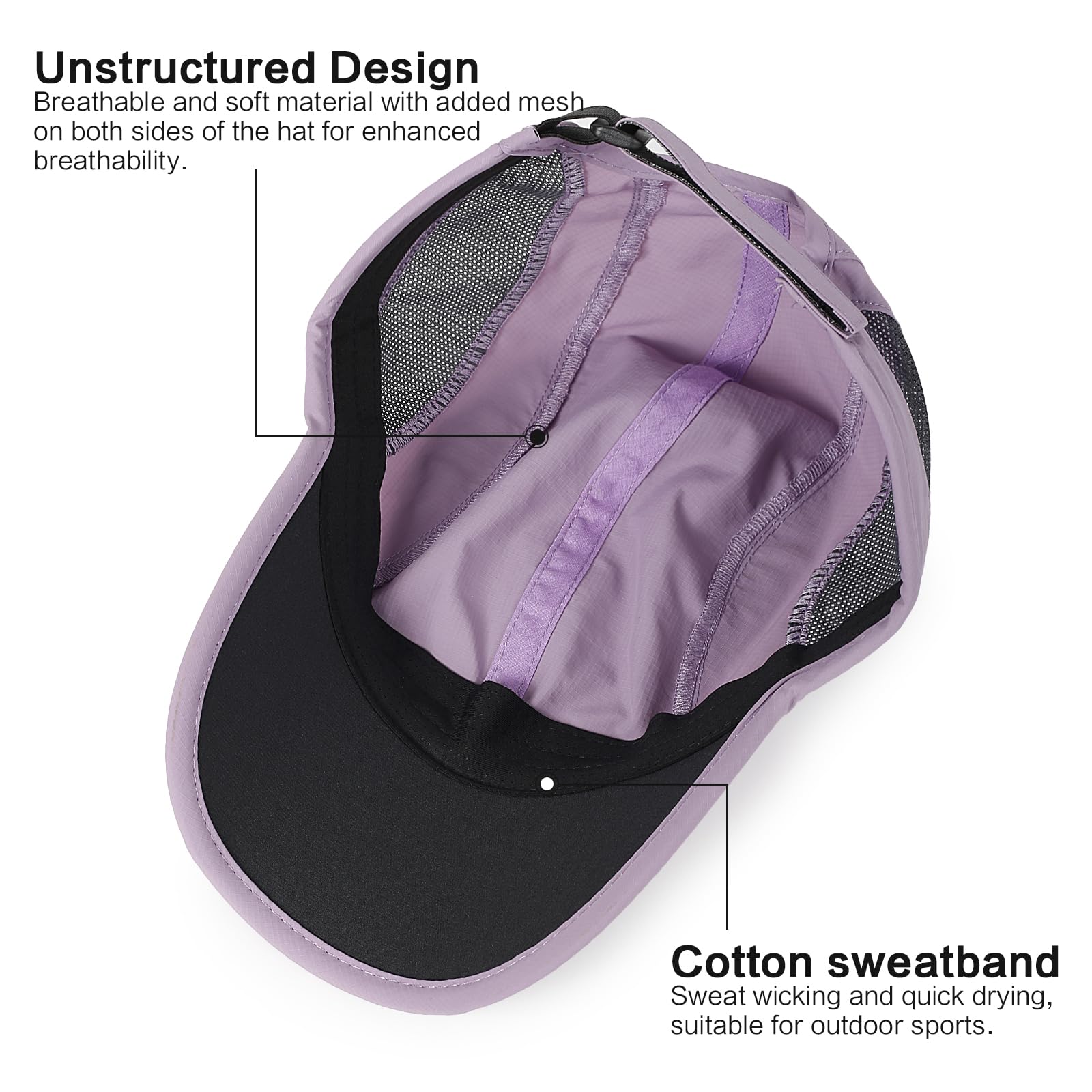 HH HOFNEN Gorra de béisbol de secado rápido sin estructura para correr, resistente al agua, UPF 50+, de malla, para hombre y mujer