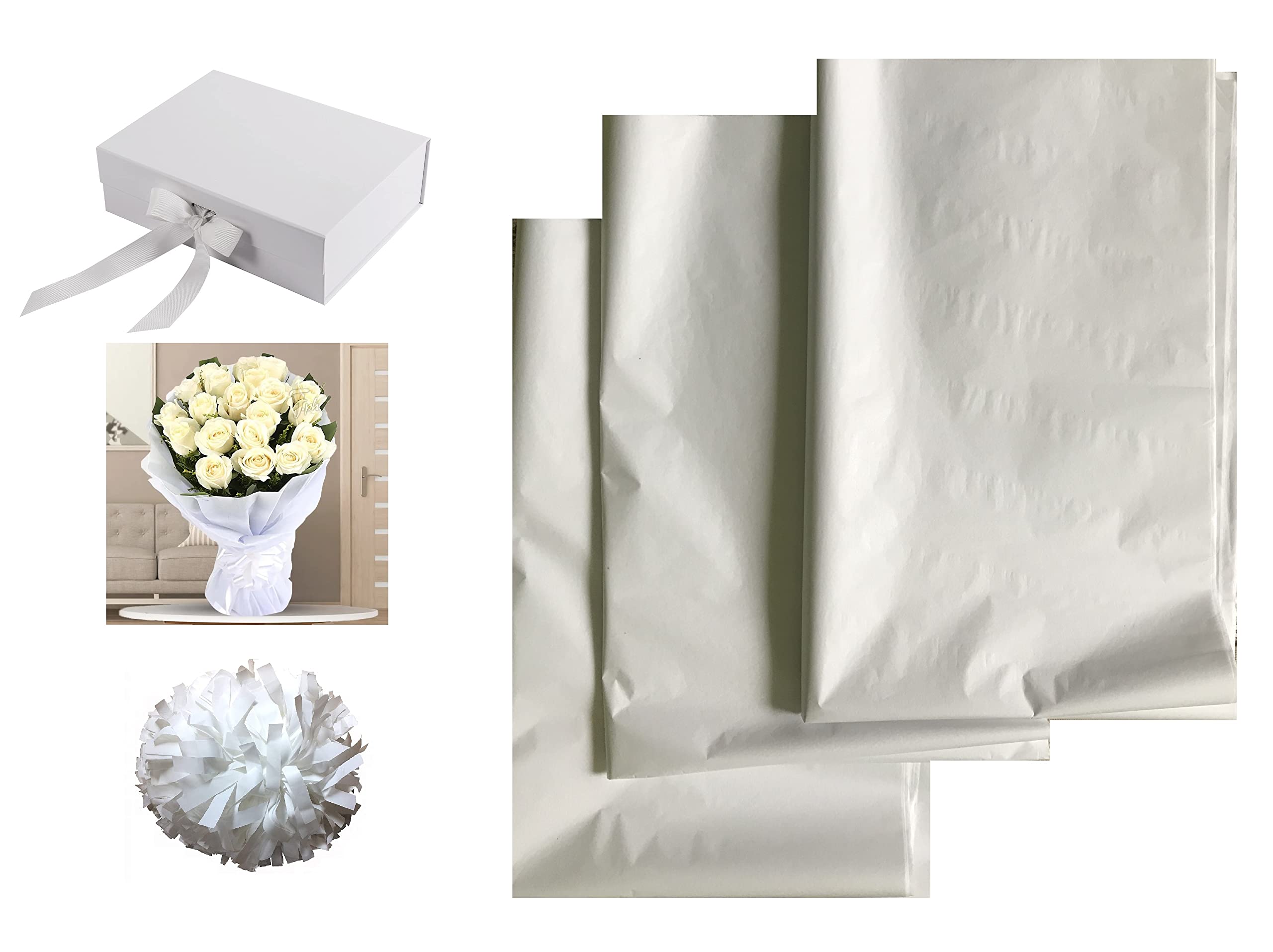 Y7XHXLZ Carta Velo Con Fiocchi Di Neve Per Regali – 50 Fogli 35x50 Cm – Carta Natalizia Per Confezioni Regalo, Fai Da Te, Decorazioni Invernali