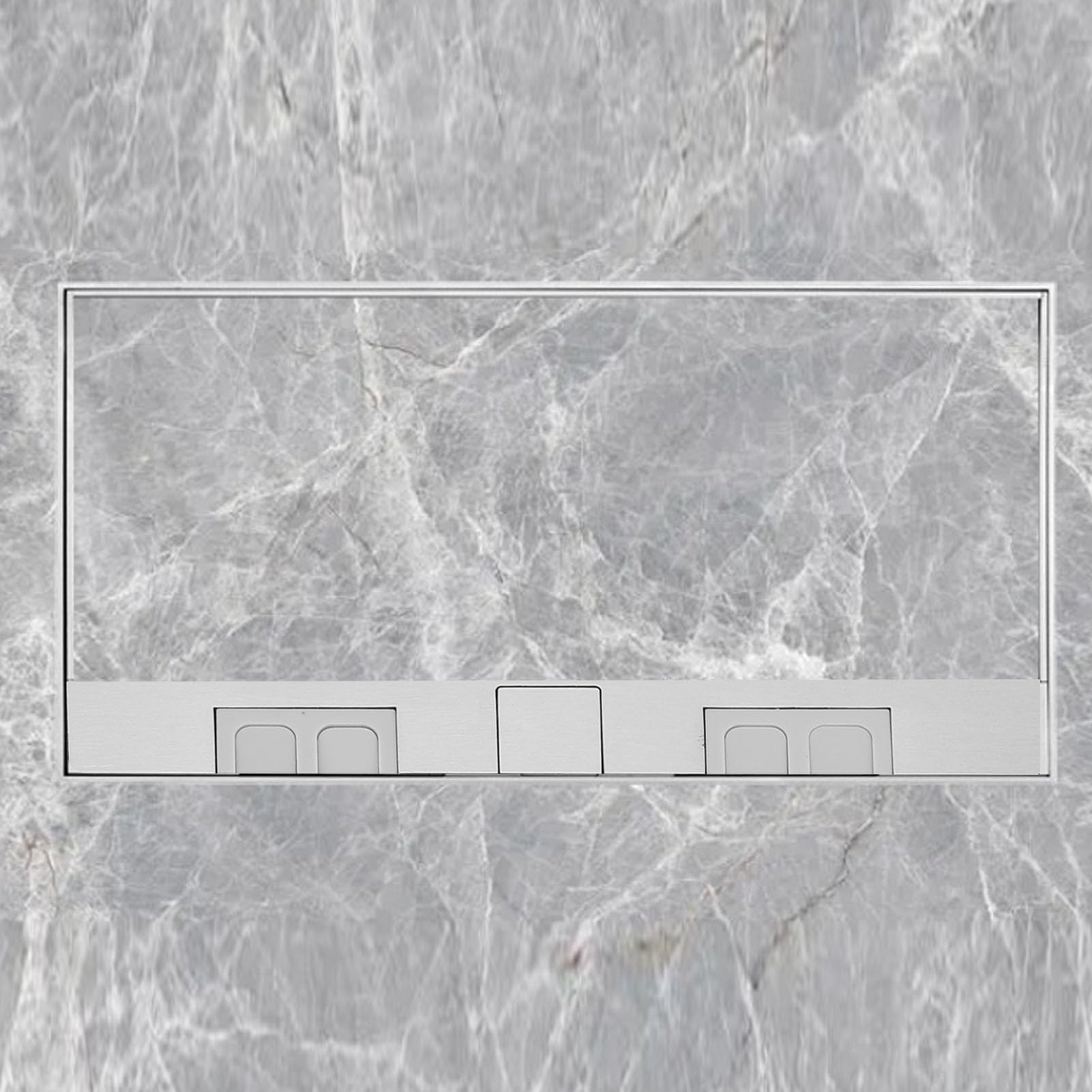 Marhynchus Scatola di Derivazione da Incasso a Pavimento, Kit Presa Piatta Impermeabile in Acciaio Inossidabile 4KW 16A con 2 Poli 2 Porte USB per Ufficio, Hotel, Scuola