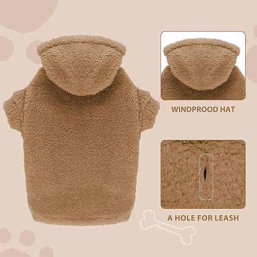 Miniatura 5 de Suéteres mullidos para perros pequeños, ropa para perro, ropa para perro, abrigos, suaves, acogedores, sudadera con capucha de forro polar para