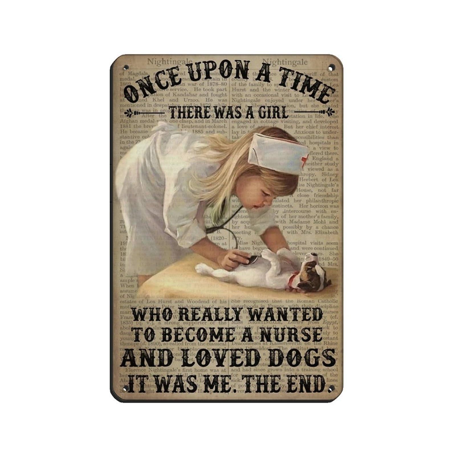 Girl Who Really Wanted To Become A Nurse Retro Poster Metal Tin Sign Chic Art Retro Iron Painting Bar People Cave Cafe Family Garage Poster Wall Decoration 8x12inch(20x30cm)
