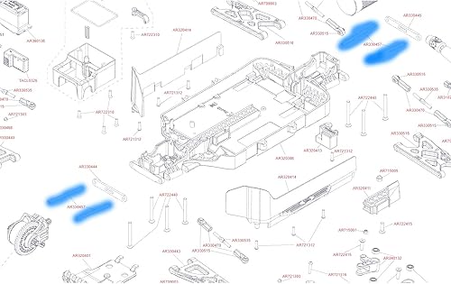 Miniatura 4 de Mesimsple Pin de bisagra de acero 0.157x2.480 in AR330457 para ARRMA 110 Big Rock Granite 3S BLX Senton Vorteks 550 Mega ARAC5027 piezas de