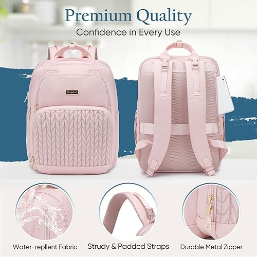 Miniatura 7 de Mochila de pañales extra grande  Bolsa de pañales para 2 niños gemelos (expandible 30L-38L)  Bonita mochila de viaje para bebé con cambiador para