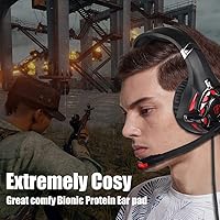 Vista 6 de SADES Auriculares G813 Playstation 4Gaming multiplataforma con micrófono de 0138in control de volumen en línea auriculares sobre la oreja