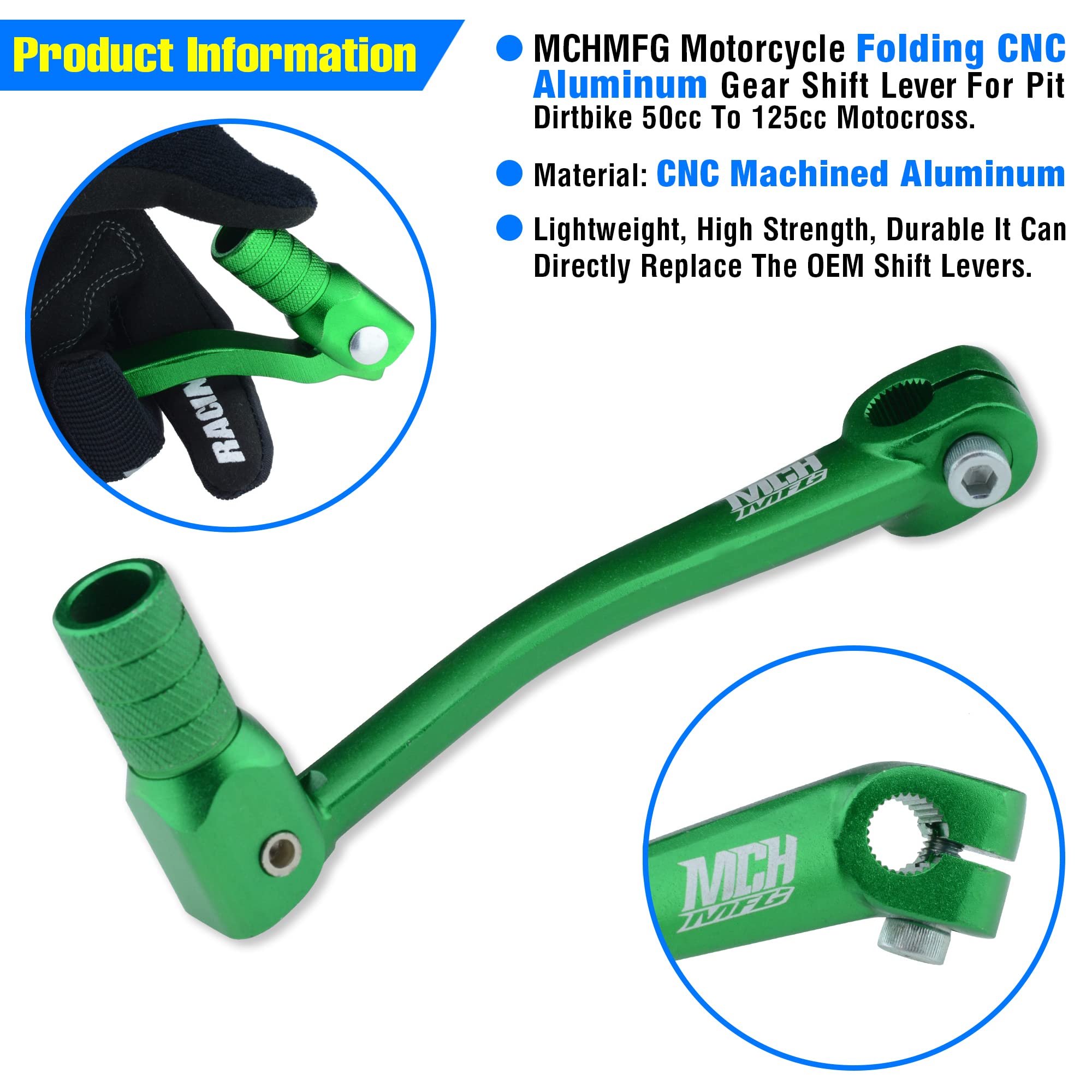 CNC Aluminum Gear Shifter Shift Lever For CRF XR50 KLX SSR YCF - Foto 6