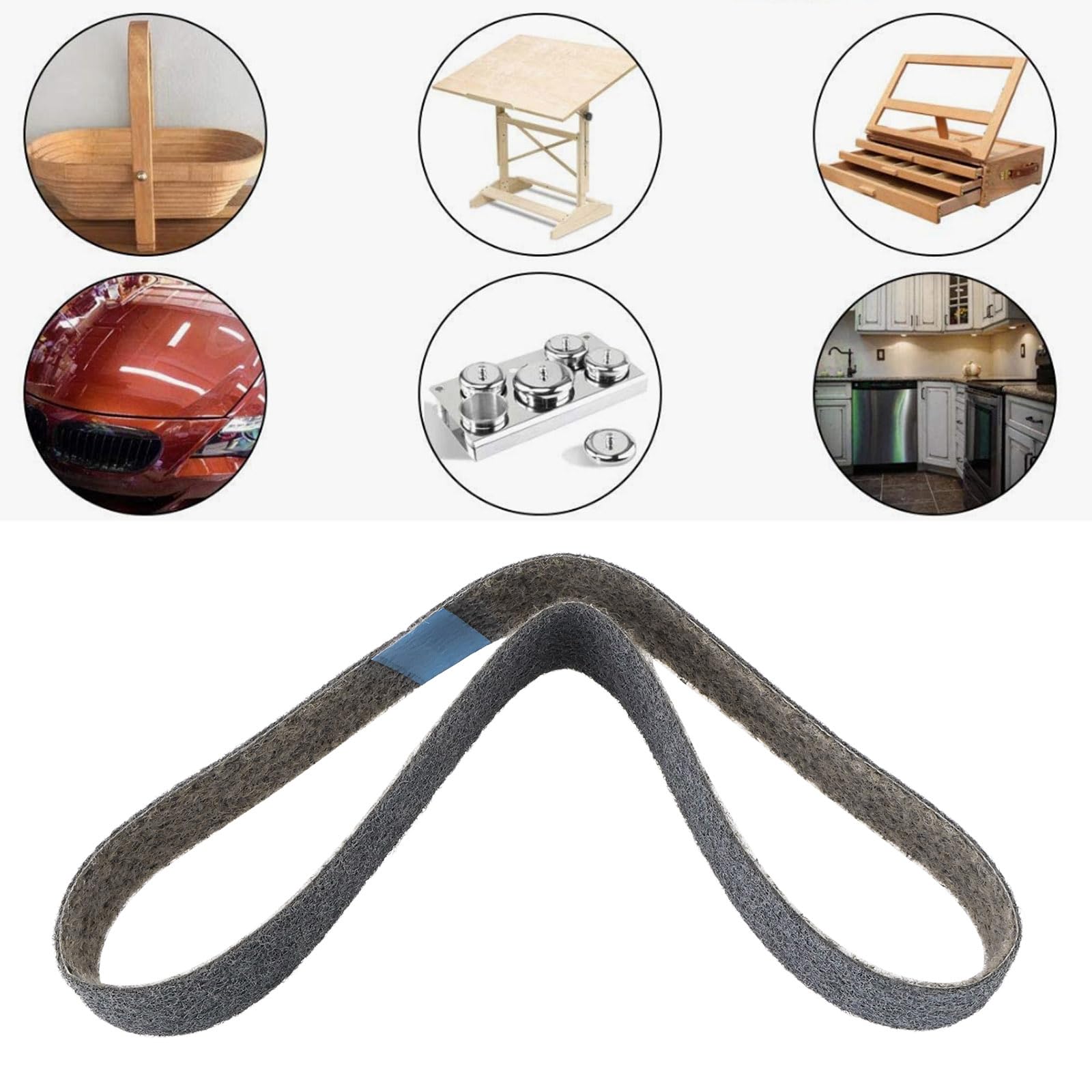 The Lord of the Tools 40x760mm Nylon Sanding Belt 600 Grit Non-Woven Abrasive Belt for Metal Granding (Grey) - Image 3