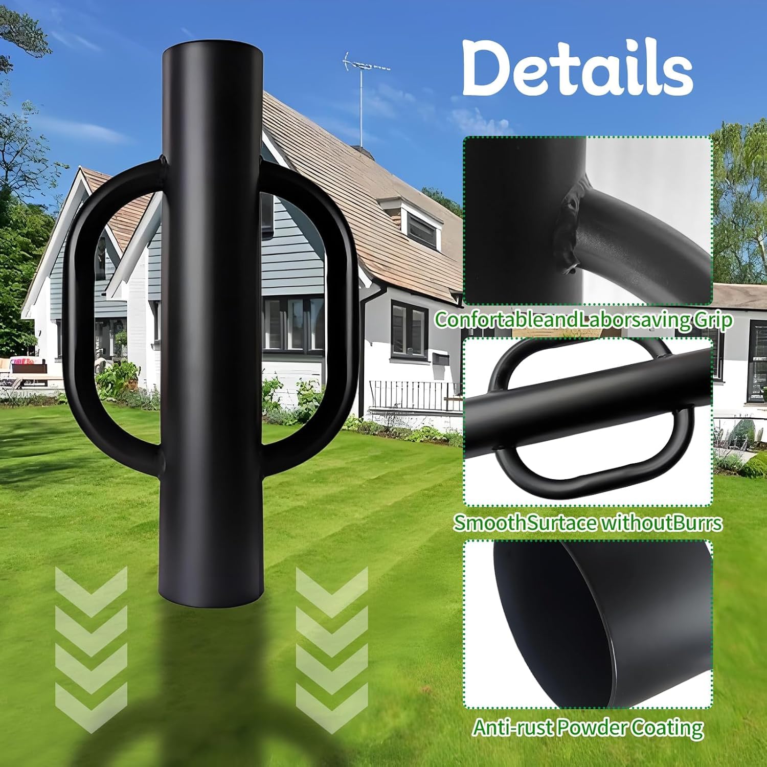 Zaun Post Rammer 丨 T Post Treiber mit Griffen Heavy Duty Zaun Post Treiber Post Pounder für T-Posts, U Channel, Metallpost und Schild Post Pole Treiber Werkzeug